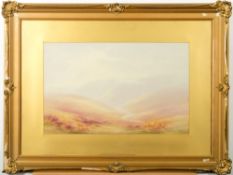 Charles Edward Brittan [1870-1949]- Exmoor Valley:- signed watercolour 28 x 45cm.
