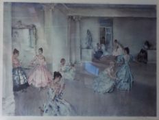 * William Russell Flint [1880-1969]- Casual Assembly:- coloured print signed in pencil in the