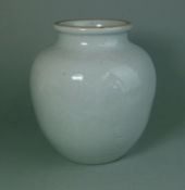 A Chinese pale celadon glazed globular jar: in Wanli style,