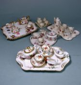 Five various miniature porcelain cabaret sets: including Hammersley & Co.