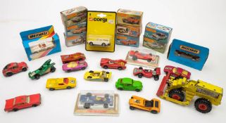 Eight Matchbox 75 series cars in original boxes, together with a collection of other Matchbox,