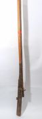 A large Indian matchlock rifle:, the 67 inch barrel with flared muzzle and foresight,
