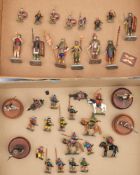 A collection of various hand painted Samurai figures:,