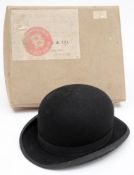 A black felt top hat by Lock & Co, London, formerly the property of Louis Bruguiere:,