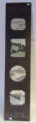 A set of four early 20th century Chinese marble dream panels : contained in a rectangular frame,