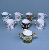 Eight Royal Crown Derby miniature tygs,