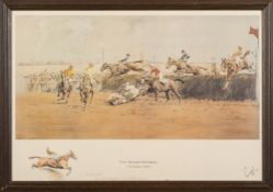 After Raffles The Grand National, Canal Turn,- a polychrome print:, 42 x 62cm.