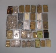 A collection of ladies pocket notebooks and pencils: primarily pressed metal,