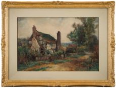 Sidney Grant Rowe [1861-1928]- Cottage at Witley near Godalming,Surrey:- signed watercolour,