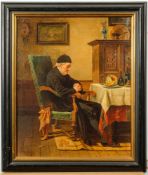 Charles Meer Webb [1830-1895]- 'Grace before supper':- signed and dated 1880 oil on canvas 50 x