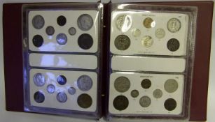 An album of Edward VII coins for the years 1902 to 1910: includes 1902 crown,
