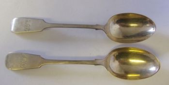 Two Edward VII silver Fiddle pattern tablespoons, maker Robert Pringle and Sons, London,
