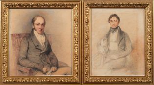 Thomas Charles Wageman -1787-1863]- A portrait of a young gentleman:, three-quarter length seated,