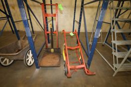 (1) Wesco Barrel Dolly and (1) Material List Dolly