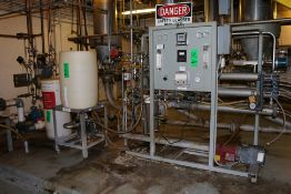 Osmonics Skid-Mounted RO System with 5 Tubes and Related Piping and Valves, Also Includes Osmonic