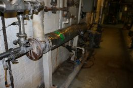 Shell and Tube Heat Exchanger with Associated Valves, 7' Long x 11