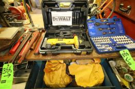 Remaining Contents on Top of Table, Includes Ball Pin Hammers, Rigid Wrenches, Dewalt Right Angle