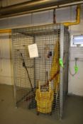 Janitorial Cage with Janitorial Supplies, 4' Long x 4' Wide x 78