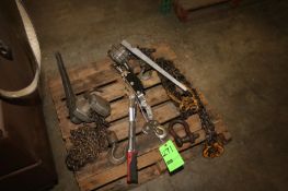 Hoists by Yale and Other Manufactures, with Clamps and Chains