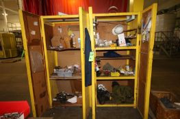 2-Door Metal Tool Cabinets with Contents, Includes Fire Extinguisher, Hard Hat, Lock Out Supplies,