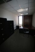 Contents of (2) Offices, Including (2) L-Shaped Desks, (4) Chairs, (4) Horizontal Filing Cabinets
