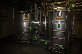 BULK BID HOLDING TANK SYSTEM, INCLUDING (2) 2009 WALKER APROX. 500 GAL. S/S PROCESSORS, 5 HP