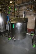 WCB Aprox. 350 Gal. S/S Hinged Lid Processor, S/N E172-88, Steam Jacket,100 PSI @350F with S/S