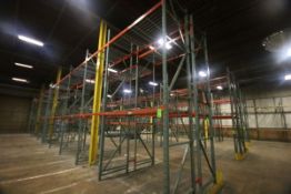 4-Sections of 2-High, 2-Pallet Side by Side Style Pallet Racking (Capable of Storing 156 Pallets)