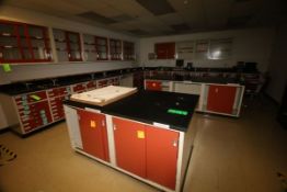 Lab Furniture, Including L-Shaped Section, (2) Island Sections, (1) S/S Sinks, (2) Wall