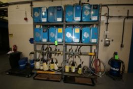 Oil Lubrication System, with (8) Storage Units, with Racking, Spray Jugs, Onboard Pump