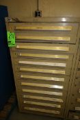 Stanley Vidmar 12-Drawer Parts Cabinet, with Contents, Including Bolts, Hose, Martin Sprockets