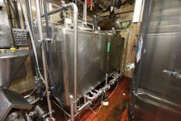 2-Compartment @ Aprox. 500 Gal. S/S Mixing / Flavor Tank â€“ Â (48â€ W x 54â€ Deep x 45â€ H) with