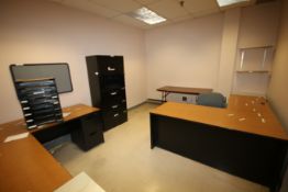 Contents of (2) Offices, Including (2) L-Shaped Desks, Table, HP Computer System, Refrigerator,
