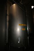 WCB Aprox. 2200 Gal. S/S Tank, Single Wall, S/N 88 E-143-2, with Butterfly Valve, S/S Legs