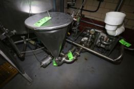 Liquid Feed System, including Fristam 10 hp Centrifugal Pump, (2)WCB Air Valves, S/S Funnel,