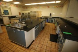 Lab Furniture, Including L-Shaped Section, (2) Island Sections, (2) S/S Sinks, (1) Emergency Eye