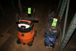 HQ High Pressure Cleaner, Item #82313578, and Shop Vac