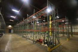 4-Sections of 2-High, 2-Pallet Side by Side Style Pallet Racking (Capable of Storing 156 Pallets)