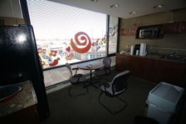 Contents of Break room, Whirlpool Refrigerator, Round Table, (3) Chairs, Microwave, Beautiful