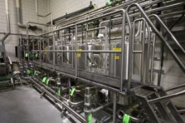 4-Tank Aprox. 200 Gal. Skid Mounted CIP System, (4) Fristam Centrifugal Pumps, (4) Flow Meters, (