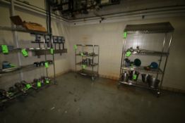 Portable S/S Wire Shelving, (1) 3-Shelf Unit, (2) 4-Shelf Units