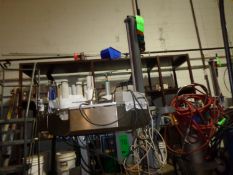 Markem Portable Labeler, Model CIM 300, S/N 05C3D4438 with Label Applicator, Mounted on Stand (