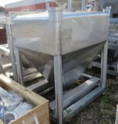 Tote Inc 33 CFT Bin.  250 Gallon Capacity, Stainless Steel.  53