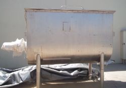 200 Cubic Foot Dual Ribbon Blender with bottom end discharge.  All stainless steel design with welds