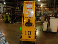 Wil-Lift Personal Lift with Battery Charger operates with hydraulic cylinder and pulley cables  (