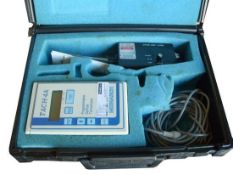 Optical Tachometer with 6 control buttons: Power (lock), Recall, Reset, Menu. can be used for: