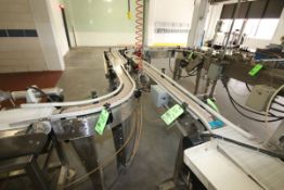 Aprox. 22 ft. L Garvey S-Configuration S/S Outfeed Product Conveyor with Combiner, Adjustable Rails,