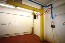 Jib Crane with Aprox. 2-Ton Pneumatic Hoist and Trolley with Aprox. 10 ft. 7