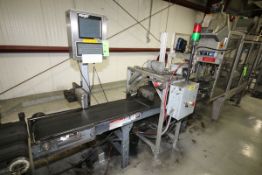 Fox Jet Marksman Pro Box Coder, S/N MKP91801951 MKPRO with (2) Heads, Mounted on S/S Stand with