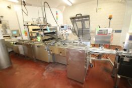 Campbells Sasib Horizontal Wrapper, Model WS-20II LH, S/N 4662-3034 with Infeed Stacker, Indramat